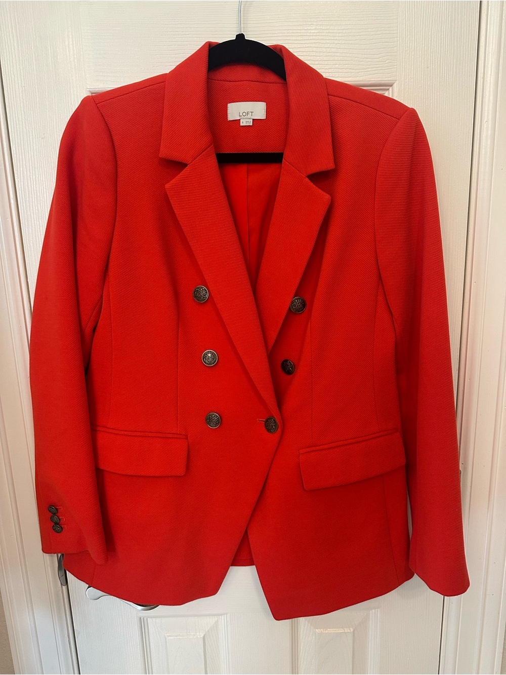 LOFT Bright Red Double-Breasted Blazer